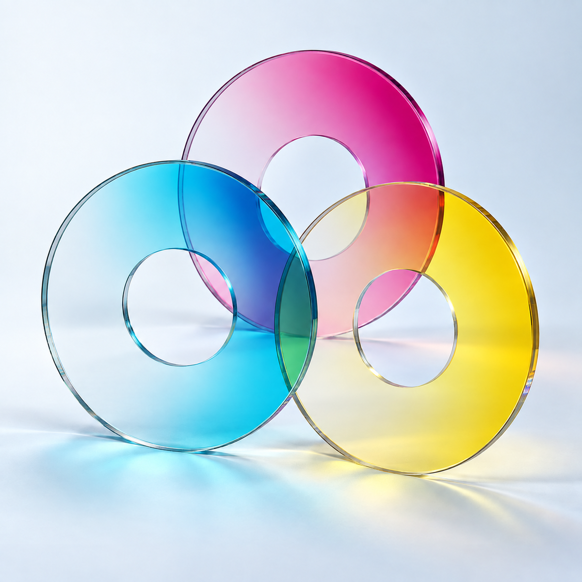 CMY Color Mixing Wheels — product concept illustration